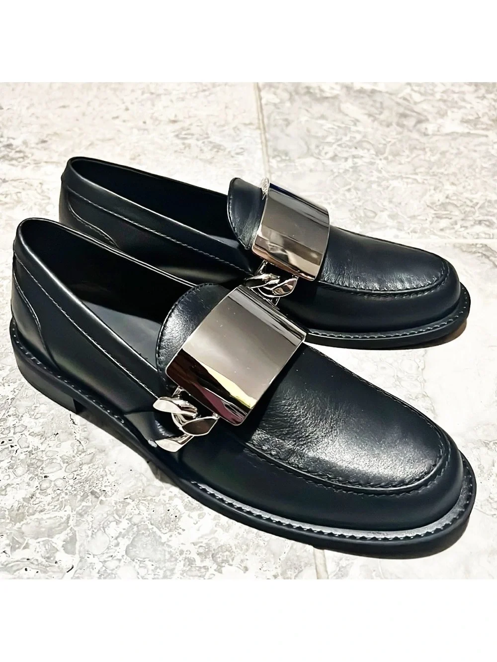 JW Anderson Logo-Engraved Leather Loafers in Black, Size 41 NEW in Box + DustBag